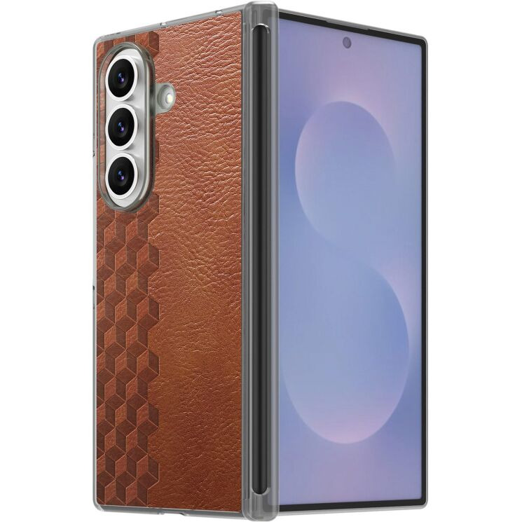 Защитный чехол Deexe Rhombus Case для Samsung Galaxy Fold 8 Ultra - Brown: фото 5 из 12