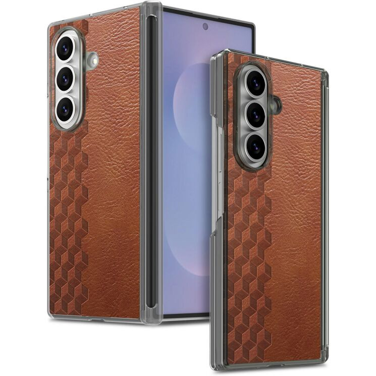 Защитный чехол Deexe Rhombus Case для Samsung Galaxy Fold 8 Ultra - Brown: фото 1 из 12