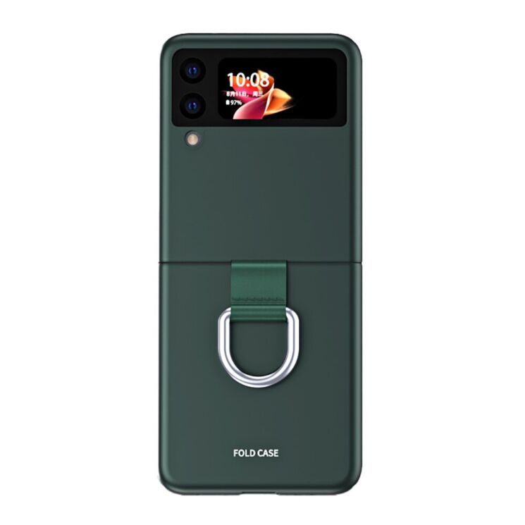 Защитный чехол Deexe Ring Case для Samsung Galaxy Flip 3 - Green: фото 2 из 10
