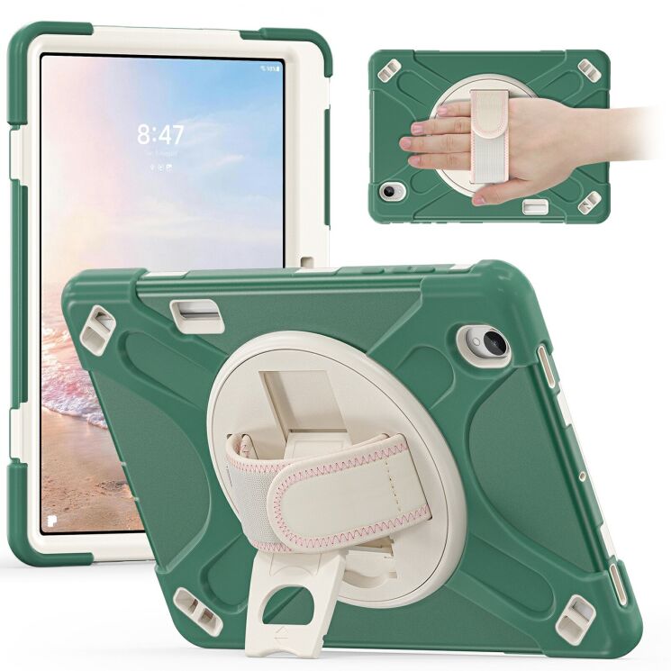 Захисний чохол Deexe Rotation Hybrid для Samsung Galaxy Tab S12 Plus - Green: фото 1 з 10