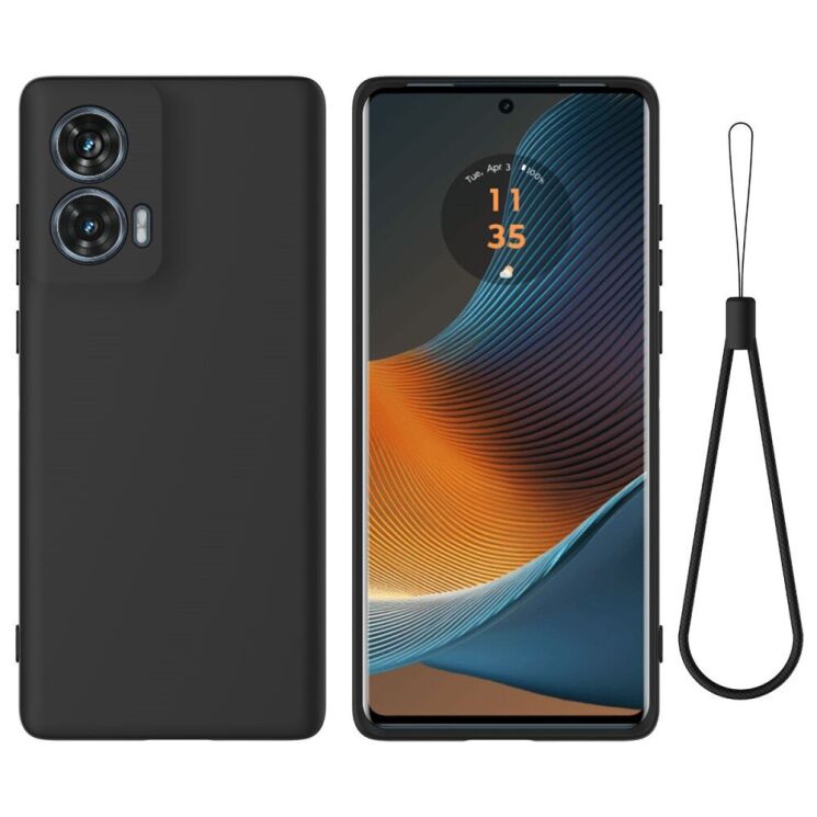Защитный чехол Deexe Silicone Case для Motorola Edge 50 Fusion - Black: фото 1 из 8
