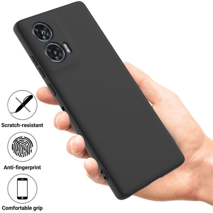 Защитный чехол Deexe Silicone Case для Motorola Edge 50 Fusion - Black: фото 2 из 8