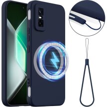 Защитный чехол Deexe Silicone Case with MagSafe для Infinix GT 30 Pro - Dark Blue: фото 1 из 9