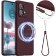 Захисний чохол Deexe Silicone Case with MagSafe для Motorola Edge 40 Neo - Wine Red (340038WR)