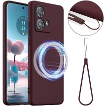 Захисний чохол Deexe Silicone Case with MagSafe для Motorola Edge 40 Neo - Wine Red: фото 1 з 9