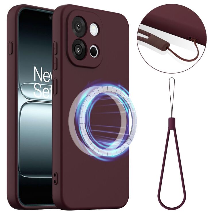 Захисний чохол Deexe Silicone Case with MagSafe для OnePlus Nord 6 - Wine Red: фото 1 з 9