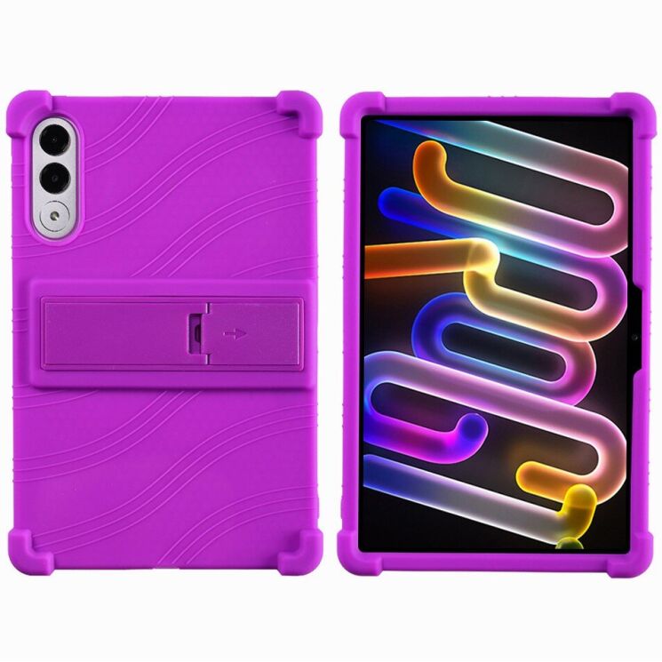 Захисний чохол Deexe Silicone Kickstand для Lenovo Yoga Tab 11.1 - Purple: фото 1 з 19