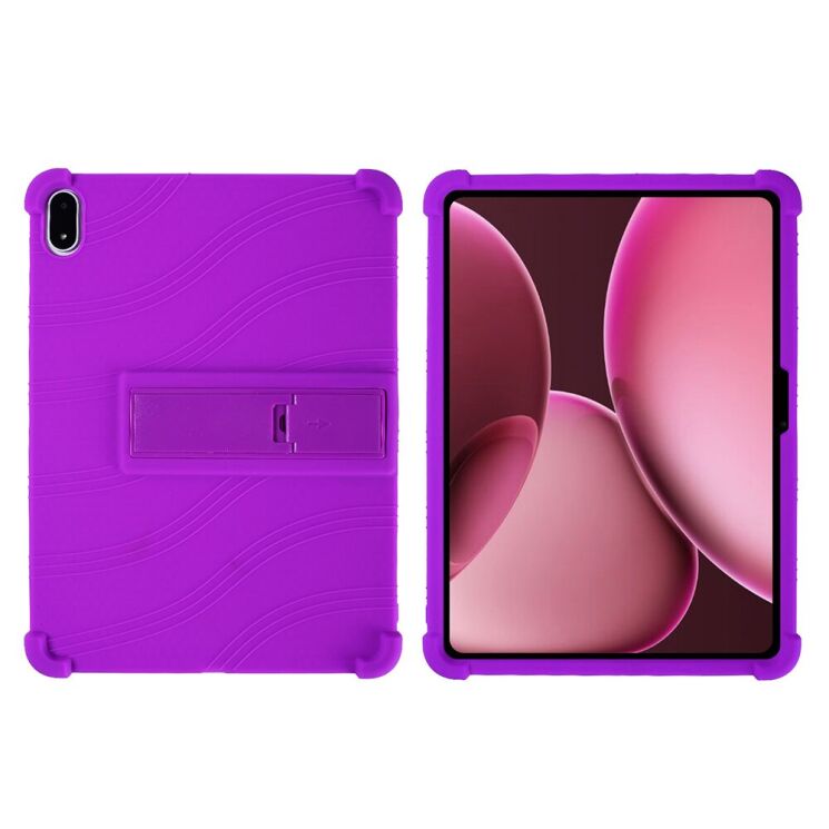 Защитный чехол Deexe Silicone Kickstand для OnePlus Pad 2 Pro - Purple: фото 3 из 11