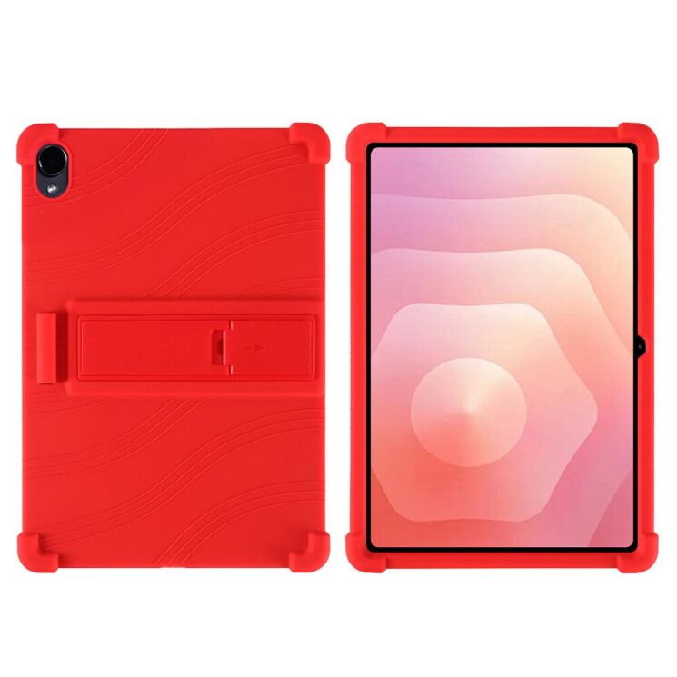 Защитный чехол Deexe Silicone Kickstand для Samsung Galaxy Tab S12 Plus - Red: фото 1 из 7