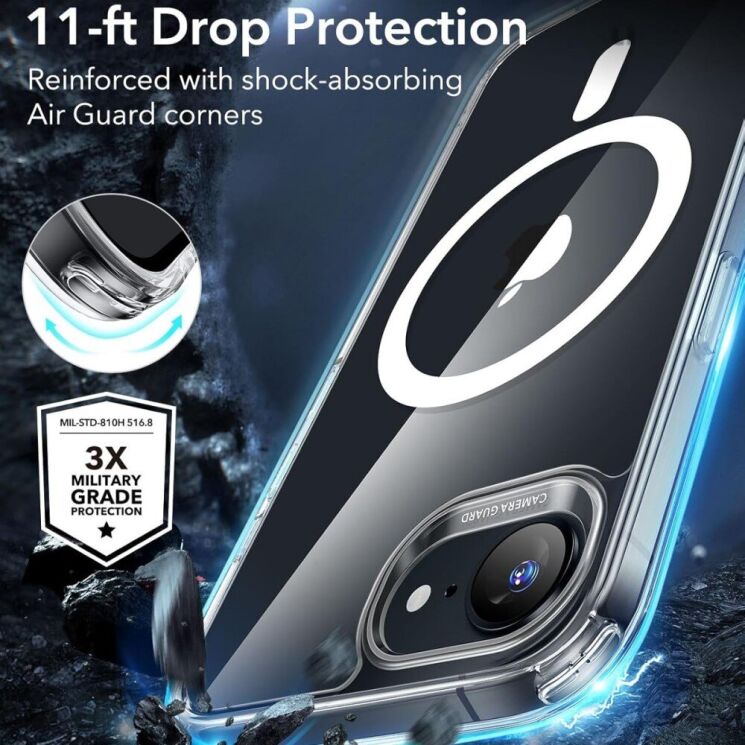 Защитный чехол ESR Classic Hybrid MagSafe для Apple iPhone 16e - Transparent: фото 3 из 7