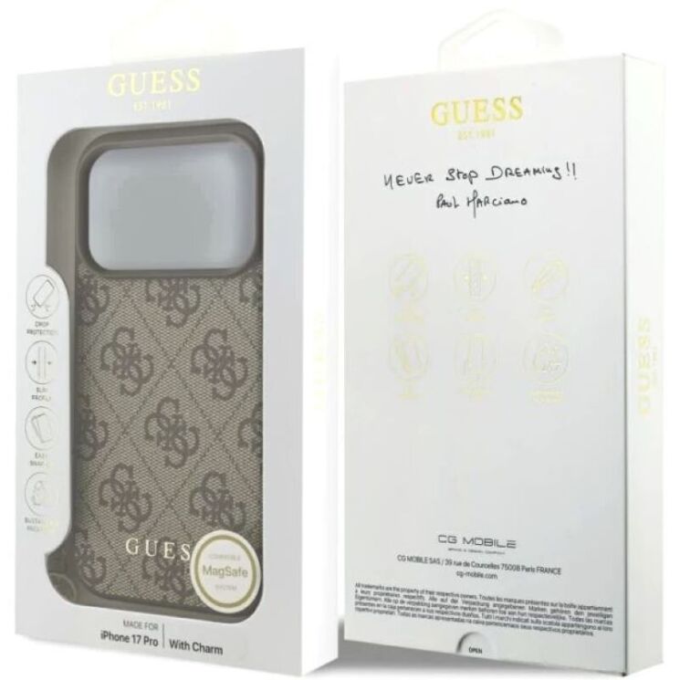 Защитный чехол Guess 4G Charms Collection MagSafe для iPhone 17 Pro (GUHMP17LGF4GCW) - Brown: фото 7 из 8