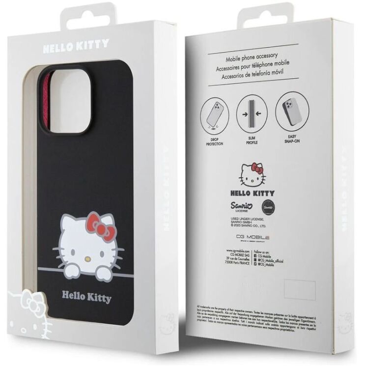 Защитный чехол Hello Kitty Liquid Silicone для Apple iPhone 13 Pro - Black: фото 7 из 7
