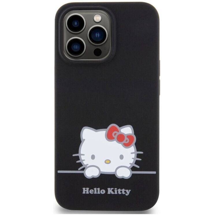 Защитный чехол Hello Kitty Liquid Silicone для Apple iPhone 13 Pro - Black: фото 2 из 7