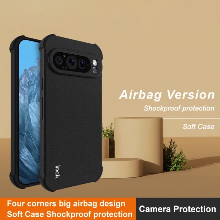 Защитный чехол IMAK Airbag MAX Case для Google Pixel 9 Pro XL - Transparent Black: фото 3 из 10