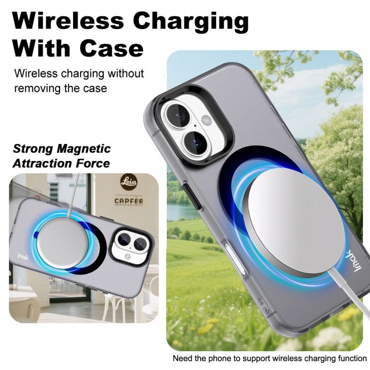 Захисний чохол IMAK Candy Series Magnetic для Apple iPhone 16 - Black: фото 3 з 8