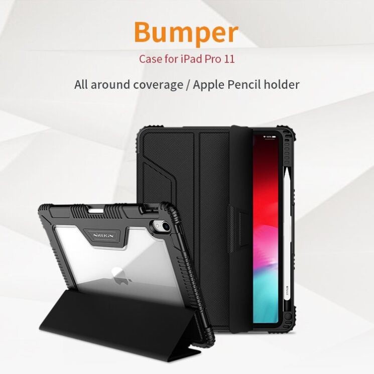 Защитный чехол NILLKIN Bumper Leather Case для iPad Pro 11 (2020/2021/2022) - Black: фото 5 из 18
