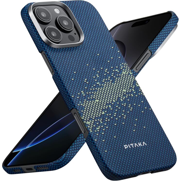 Защитный чехол Pitaka Tactile Woven Case StarPeak для Apple iPhone 16 Pro KI1601PMYG - Milky Way Galaxy: фото 3 из 11