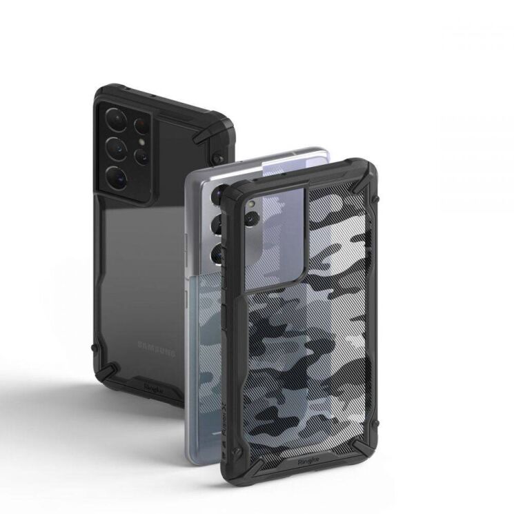 Защитный чехол RINGKE Fusion X для Samsung Galaxy S21 Ultra (G998) - Camo Black: фото 4 из 6