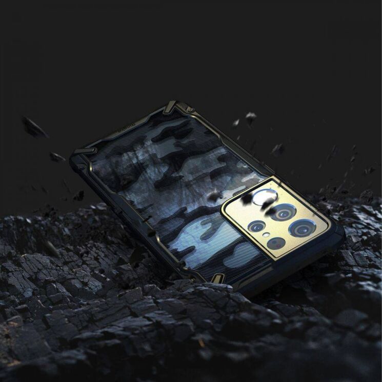 Защитный чехол RINGKE Fusion X для Samsung Galaxy S21 Ultra (G998) - Camo Black: фото 6 из 6
