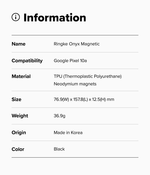 Защитный чехол Ringke Onyx Magnetic (FP) для Google Pixel 10a (8800328818415) - Black: фото 15 из 15
