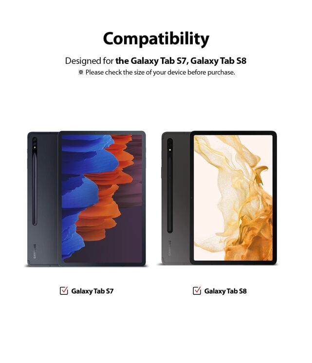 Защитный чехол Ringke T Fusion для Samsung Galaxy Tab S7 (T870/875) / S8 (X700/706) 8809758101616 - Clear (250136C) Защитный чехол Ringke T Fusion для Samsung Galaxy Tab S7 (T870/875) / S8 (X700/706) 8809758101616 - Clear: фото 3 из 9