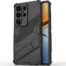 Защитный чехол с подставкой Deexe Bibercas для Samsung Galaxy S26 Ultra - Black: фото 1 из 6