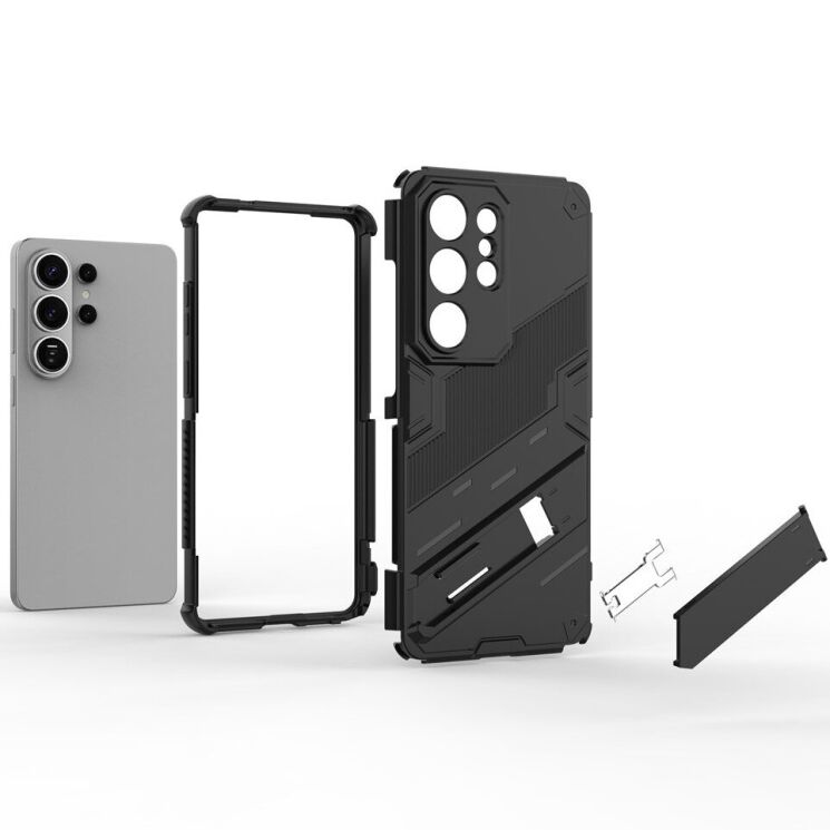 Защитный чехол с подставкой Deexe Bibercas для Samsung Galaxy S26 Ultra - Black: фото 5 из 6