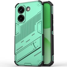 Защитный чехол с подставкой Deexe Bibercas для Xiaomi Poco X8 Pro - Green: фото 1 из 5