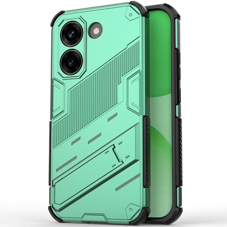 Защитный чехол с подставкой Deexe Bibercas для Xiaomi Poco X8 Pro - Green: фото 1 из 5