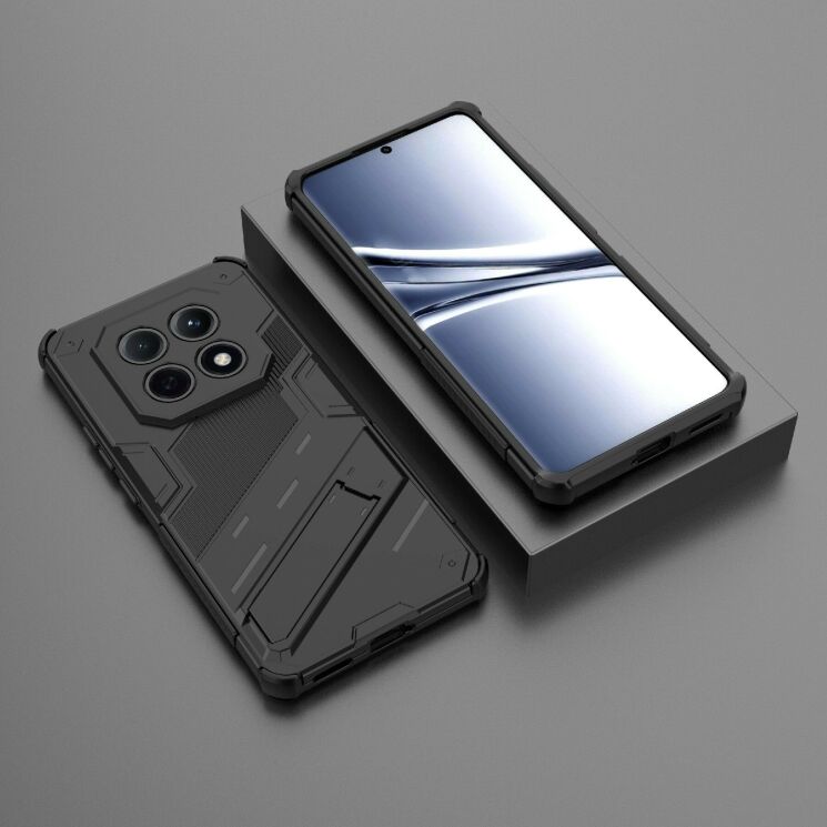 Захисний чохол з підставкою Deexe Bibercas для Xiaomi Redmi Note 15 5G / Poco M8 5G - Black: фото 3 з 5