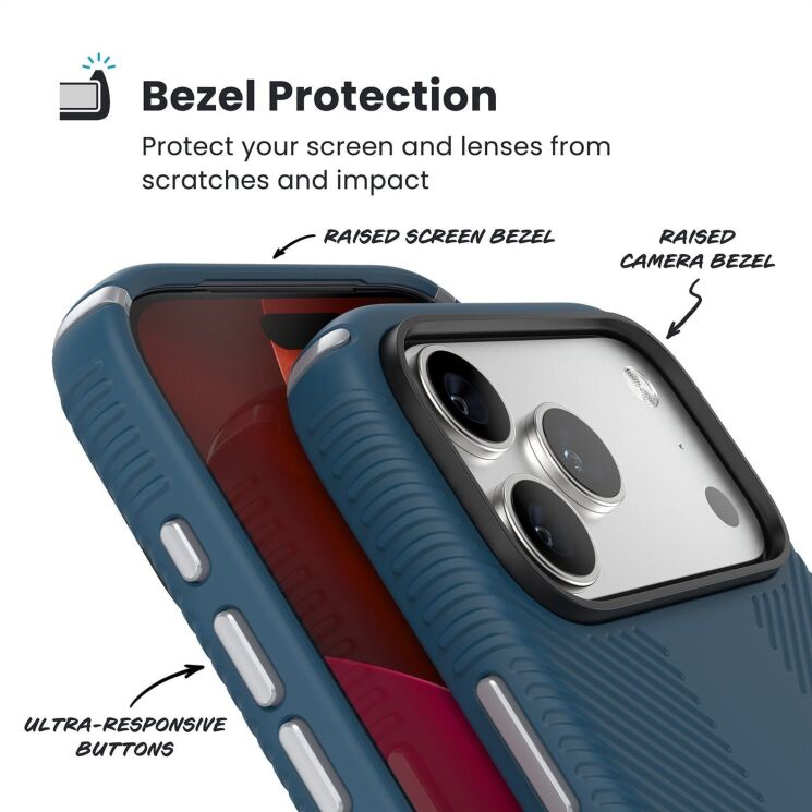 Защитный чехол Speck Presidio2 Grip MagSafe для iPhone 17 Pro Max (150986-3261) - Dark Blue: фото 6 из 9