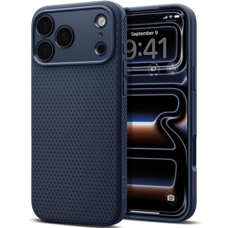 Захисний чохол Spigen Liquid Air для iPhone 18 Pro (ACS12150) - Navy Blue: фото 1 з 12