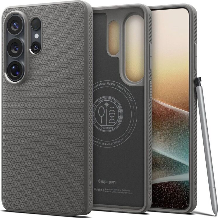 Захисний чохол Spigen Liquid Air (MagFit) для Samsung Galaxy S26 Ultra (S948) ACS10675 - Marble Grey: фото 2 з 16
