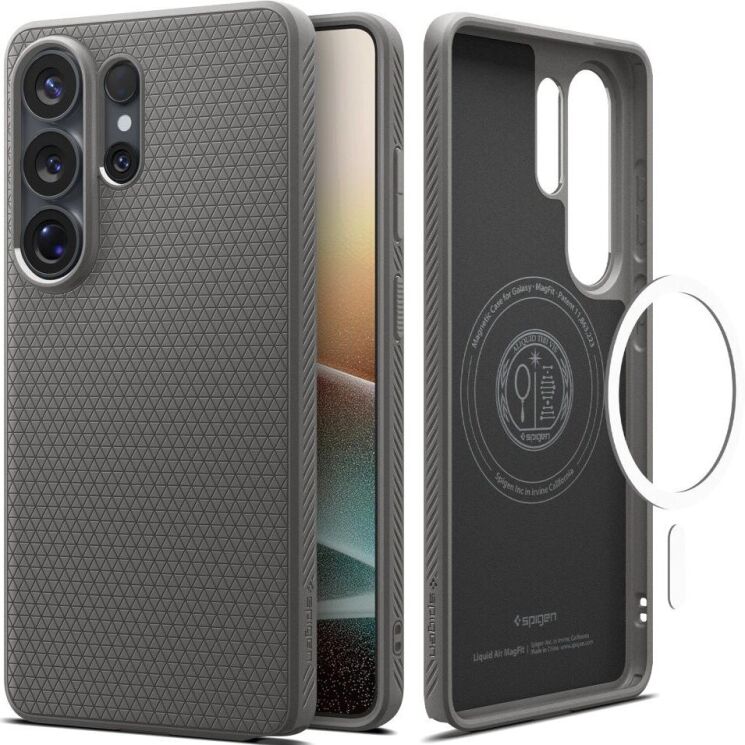 Захисний чохол Spigen Liquid Air (MagFit) для Samsung Galaxy S26 Ultra (S948) ACS10675 - Marble Grey: фото 1 з 16