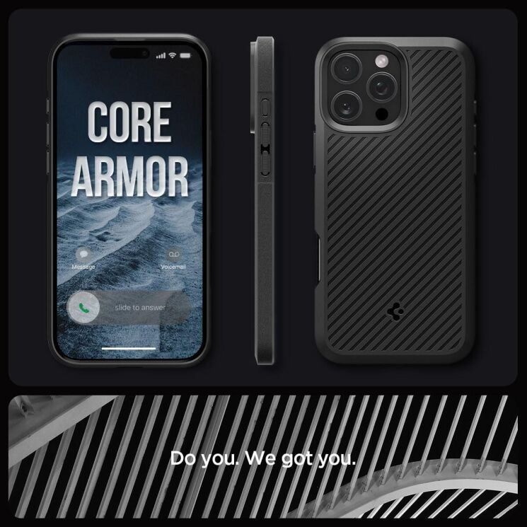 Защитный чехол Spigen (SGP) Core Armor для Apple iPhone 16 Pro - Matte Black: фото 13 из 13