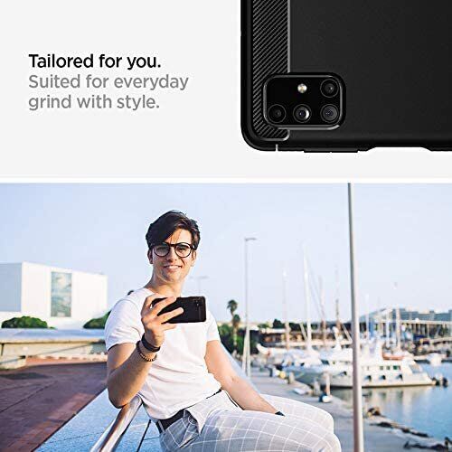 Защитный чехол Spigen (SGP) Rugged Armor для Samsung Galaxy M51 (M515) - Matte Black: фото 6 из 8