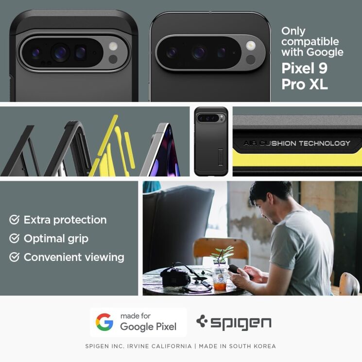 Защитный чехол Spigen (SGP) Tough Armor для Google Pixel 9 Pro XL - Metal Slate: фото 11 из 16
