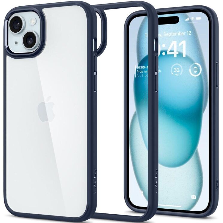Защитный чехол Spigen (SGP) Ultra Hybrid для Apple iPhone 15 Plus - Navy Blue: фото 1 из 14
