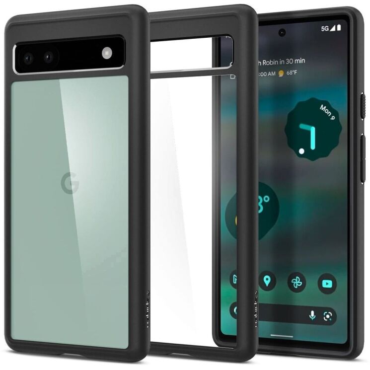 Защитный чехол Spigen (SGP) Ultra Hybrid для Google Pixel 6a - Black: фото 1 из 14