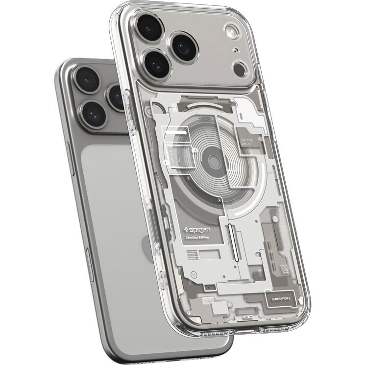 Захисний чохол Spigen Ultra Hybrid Zero One (MagFit) для iPhone 17 Pro (ACS10352) - Natural Titanium: фото 5 з 13