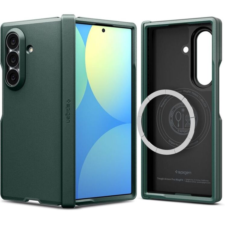 Защитный чехол Spigen Tough Armor Pro (MagFit) для Samsung Galaxy Fold 8 Ultra (ACS11851) - Abyss Green (424079G) Защитный чехол Spigen Tough Armor Pro (MagFit) для Samsung Galaxy Fold 8 Ultra (ACS11851) - Abyss Green: фото 1 из 15