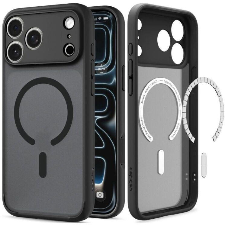 Защитный чехол Spigen Ultra Hybrid MagSafe для iPhone 18 Pro (ACS12160) - Frost Black: фото 2 из 11