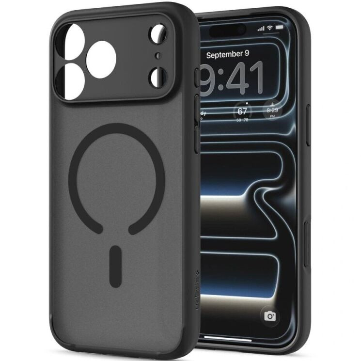 Защитный чехол Spigen Ultra Hybrid MagSafe для iPhone 18 Pro (ACS12160) - Frost Black: фото 3 из 11