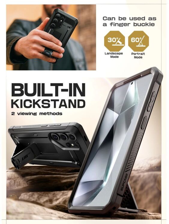 Защитный чехол Supcase Unicorn Beetle Pro Rugged Case 2 Set для Samsung Galaxy S25 Ultra (S938) 843439156562 - Black: фото 7 из 12
