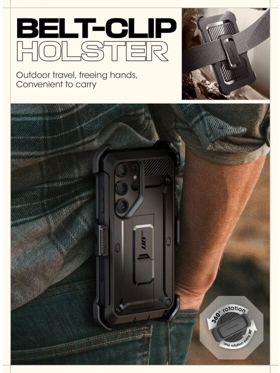 Защитный чехол Supcase Unicorn Beetle Pro Rugged Case 2 Set для Samsung Galaxy S25 Ultra (S938) 843439156562 - Black: фото 10 из 12