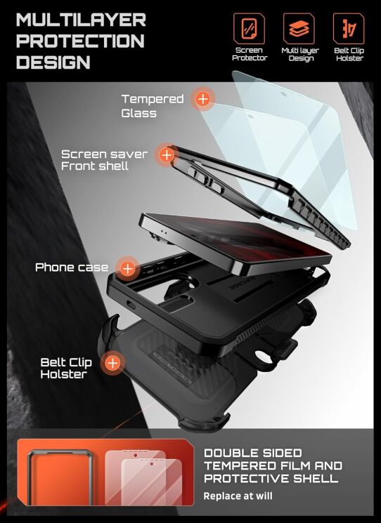 Защитный чехол Supcase Unicorn Beetle Pro Set для Samsung Galaxy S26 Ultra (S948) 843439160729 - Black: фото 6 из 9