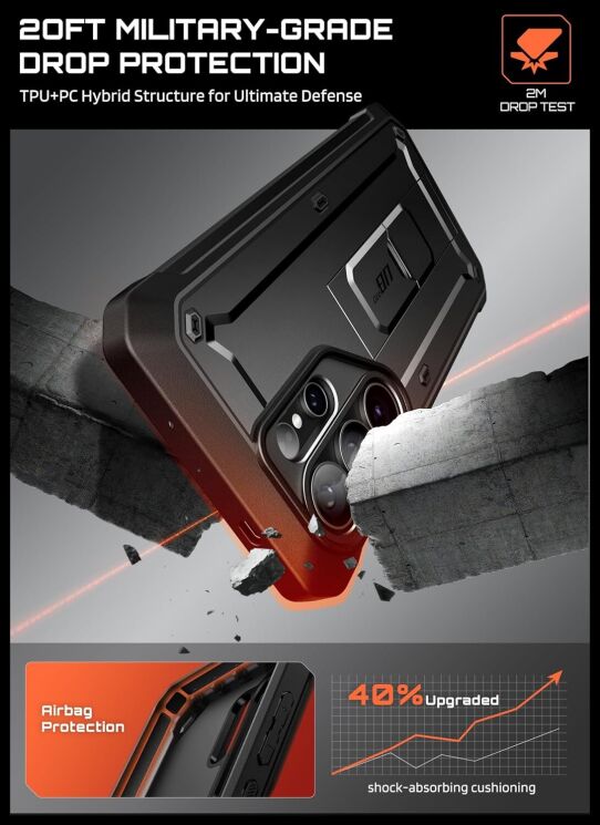 Защитный чехол Supcase Unicorn Beetle Pro Set для Samsung Galaxy S26 Ultra (S948) 843439160729 - Black: фото 4 из 9