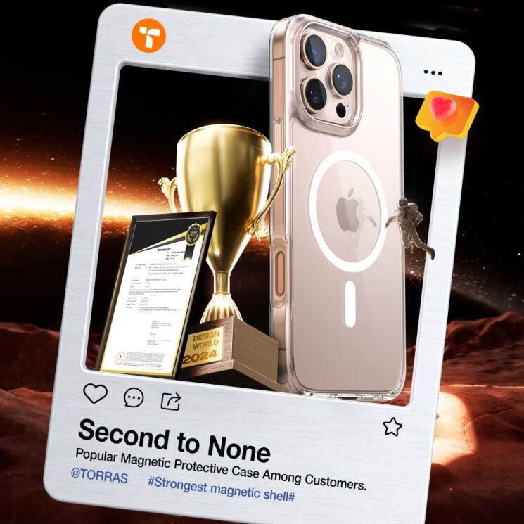 Захисний чохол TORRAS Sparka MagSafe для Apple iPhone 16 Pro - Transparent: фото 7 з 13