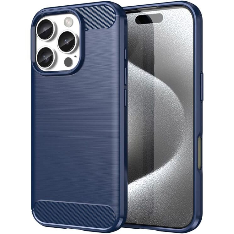 Защитный чехол UniCase Carbon для Apple iPhone 16 Pro Max - Blue: фото 1 из 8