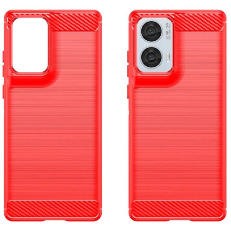 Захисний чохол UniCase Carbon для Motorola Moto G85 - Red: фото 2 з 10